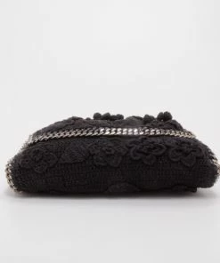 Wholesale ⌛ Stella McCartney Black Crochet Small Fallabella Bag For 👩 Women ❤️ -Stella McCartney Shop luxury women stella mccartney used handbags p37601 006