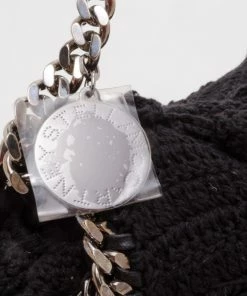 Wholesale ⌛ Stella McCartney Black Crochet Small Fallabella Bag For 👩 Women ❤️ -Stella McCartney Shop luxury women stella mccartney used handbags p37601 009