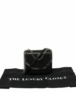 Outlet ❤️ Stella McCartney Black Faux Leather Mini Falabella Box Shoulder Bag For 👩 Women 🔥 -Stella McCartney Shop luxury women stella mccartney used handbags p377024 004