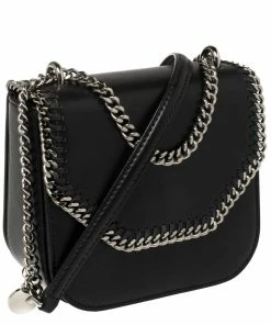 Outlet ❤️ Stella McCartney Black Faux Leather Mini Falabella Box Shoulder Bag For 👩 Women 🔥 -Stella McCartney Shop luxury women stella mccartney used handbags p377024 005