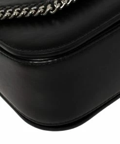 Outlet ❤️ Stella McCartney Black Faux Leather Mini Falabella Box Shoulder Bag For 👩 Women 🔥 -Stella McCartney Shop luxury women stella mccartney used handbags p377024 010