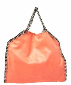 Hot Sale 👍 Stella McCartney Coral Faux Leather Falabella Tote For 👩 Women 🛒 -Stella McCartney Shop luxury women stella mccartney used handbags p377177 006