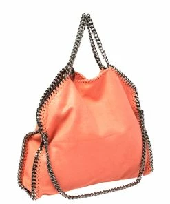 Hot Sale 👍 Stella McCartney Coral Faux Leather Falabella Tote For 👩 Women 🛒 -Stella McCartney Shop luxury women stella mccartney used handbags p377177 007