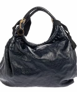New ❤️ Stella McCartney Navy Blue Faux Leather Polly Hobo For 👩 Women 🌟