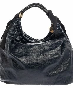 New ❤️ Stella McCartney Navy Blue Faux Leather Polly Hobo For 👩 Women 🌟 -Stella McCartney Shop luxury women stella mccartney used handbags p377564 008