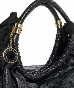 New ❤️ Stella McCartney Navy Blue Faux Leather Polly Hobo For 👩 Women 🌟 -Stella McCartney Shop luxury women stella mccartney used handbags p377564 012