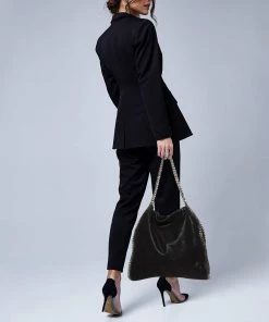 Hot Sale 🥰 Stella McCartney Black Faux Leather Falabella Tote For 👩 Women ❤️ -Stella McCartney Shop luxury women stella mccartney used handbags p378091 001