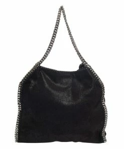 Hot Sale 🥰 Stella McCartney Black Faux Leather Falabella Tote For 👩 Women ❤️ -Stella McCartney Shop luxury women stella mccartney used handbags p378091 009