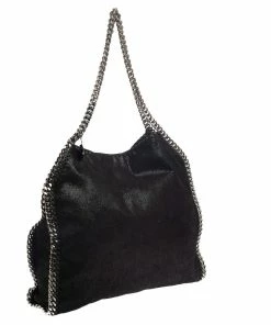 Hot Sale 🥰 Stella McCartney Black Faux Leather Falabella Tote For 👩 Women ❤️ -Stella McCartney Shop luxury women stella mccartney used handbags p378091 011