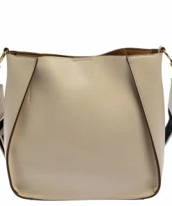 Cheapest ⌛ Stella McCartney Cream Faux Leather Perforated Logo Messenger Bag For 👩 Women 🛒 -Stella McCartney Shop luxury women stella mccartney used handbags p386626 006