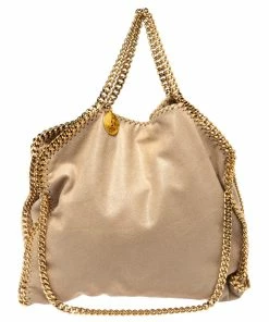 Flash Sale ✨ Stella McCartney Beige Faux Suede Small Falabella Tote For 👩 Women 🤩