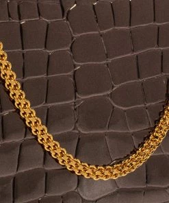 Flash Sale 🤩 Stella McCartney Metallic Grey Croc Embossed Faux Leather Crossbody Bag For 👩 Women ✔️ -Stella McCartney Shop luxury women stella mccartney used handbags p388152 003