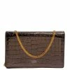 Flash Sale 🤩 Stella McCartney Metallic Grey Croc Embossed Faux Leather Crossbody Bag For 👩 Women ✔️