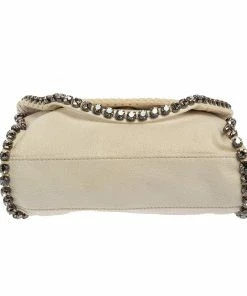 Discount ✔️ Stella McCartney White Faux Leather Mini Crystal Trim Falabella Shaggy Deer Shoulder Bag For 👩 Women 🎁 -Stella McCartney Shop luxury women stella mccartney used handbags p388397 004