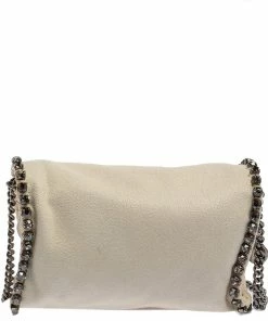 Discount ✔️ Stella McCartney White Faux Leather Mini Crystal Trim Falabella Shaggy Deer Shoulder Bag For 👩 Women 🎁 -Stella McCartney Shop luxury women stella mccartney used handbags p388397 007