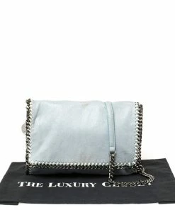 Best deal ⌛ Stella McCartney Sky Blue Faux Leather Falabella Shoulder Bag For 👩 Women 🛒 -Stella McCartney Shop luxury women stella mccartney used handbags p388784 002