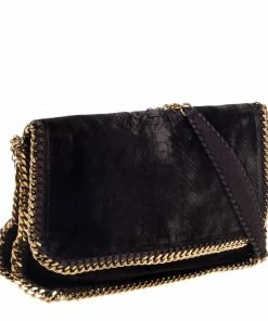 Top 10 💯 Stella McCartney Brown Snake Embossed Velvet Flap Shoulder Bag For 👩 Women 💯 -Stella McCartney Shop luxury women stella mccartney used handbags p390711 007