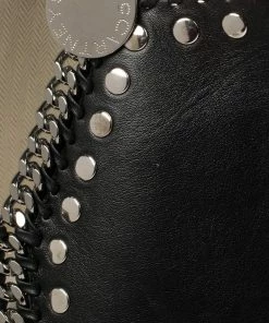 Budget ⭐ Stella McCartney Black Leather Falabella Tote Bag For 👩 Women 🧨 -Stella McCartney Shop luxury women stella mccartney used handbags p395222 009