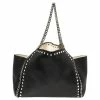 Budget ⭐ Stella McCartney Black Leather Falabella Tote Bag For 👩 Women 🧨 -Stella McCartney Shop luxury women stella mccartney used handbags p395222 010