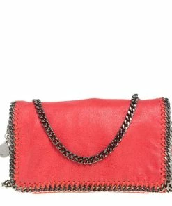 Best Pirce ❤️ Stella McCartney Chilli Red Faux Leather Falabella Crossbody Bag For 👩 Women 🔥