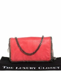 Best Pirce ❤️ Stella McCartney Chilli Red Faux Leather Falabella Crossbody Bag For 👩 Women 🔥 -Stella McCartney Shop luxury women stella mccartney used handbags p402759 1615647062 009