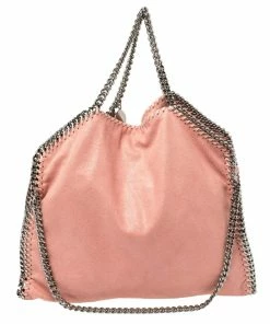 Best reviews of ✔️ Stella McCartney Light Pink Faux Leather Small Falabella Tote For 👩 Women 🤩