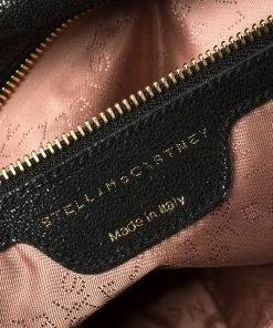 Promo ⌛ Stella McCartney Black Faux Leather Falabella Flap Shoulder Bag For 👩 Women ✨ -Stella McCartney Shop luxury women stella mccartney used handbags p407287 001