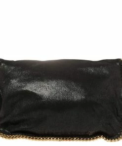 Promo ⌛ Stella McCartney Black Faux Leather Falabella Flap Shoulder Bag For 👩 Women ✨ -Stella McCartney Shop luxury women stella mccartney used handbags p407287 003