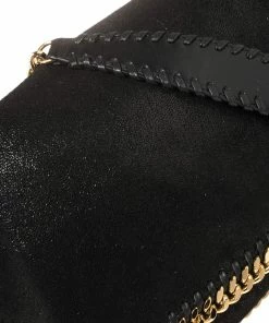 Promo ⌛ Stella McCartney Black Faux Leather Falabella Flap Shoulder Bag For 👩 Women ✨ -Stella McCartney Shop luxury women stella mccartney used handbags p407287 005