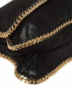 Promo ⌛ Stella McCartney Black Faux Leather Falabella Flap Shoulder Bag For 👩 Women ✨ -Stella McCartney Shop luxury women stella mccartney used handbags p407287 012