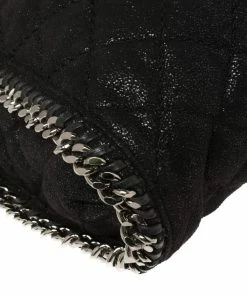 Wholesale 🤩 Stella McCartney Black Shimmery Faux Leather Small Falabella Tote For 👩 Women 🔥 -Stella McCartney Shop luxury women stella mccartney used handbags p410975 009