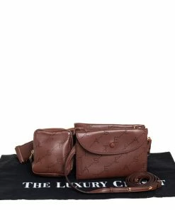 Buy 🔥 Stella McCartney Brown Monogram Faux Leather Utility Belt Bag For 👩 Women ⌛ -Stella McCartney Shop luxury women stella mccartney used handbags p415402 001