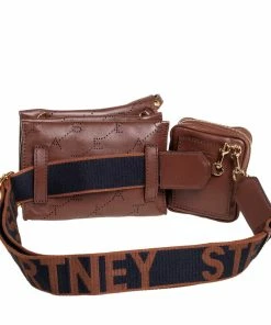 Buy 🔥 Stella McCartney Brown Monogram Faux Leather Utility Belt Bag For 👩 Women ⌛ -Stella McCartney Shop luxury women stella mccartney used handbags p415402 010