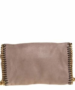 New ❤️ Stella McCartney Dark Beige Faux Suede Falabella Crossbody Bag For 👩 Women 😍 -Stella McCartney Shop luxury women stella mccartney used handbags p418962 003