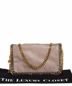 New ❤️ Stella McCartney Dark Beige Faux Suede Falabella Crossbody Bag For 👩 Women 😍 -Stella McCartney Shop luxury women stella mccartney used handbags p418962 007