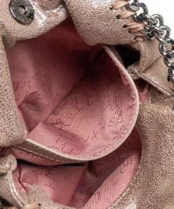 Best Pirce ⌛ Stella McCartney Metallic Beige Faux Leather Tiny Falabella Shoulder Bag For 👩 Women 🛒 -Stella McCartney Shop luxury women stella mccartney used handbags p424938 001
