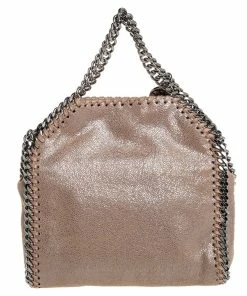 Best Pirce ⌛ Stella McCartney Metallic Beige Faux Leather Tiny Falabella Shoulder Bag For 👩 Women 🛒 -Stella McCartney Shop luxury women stella mccartney used handbags p424938 004