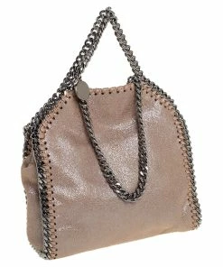 Best Pirce ⌛ Stella McCartney Metallic Beige Faux Leather Tiny Falabella Shoulder Bag For 👩 Women 🛒 -Stella McCartney Shop luxury women stella mccartney used handbags p424938 007