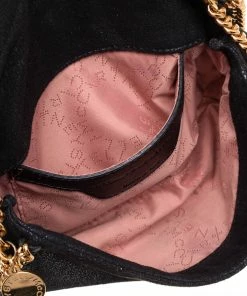 Discount 🧨 Stella McCartney Black Faux Leather Falabella Clutch For 👩 Women 🌟 -Stella McCartney Shop luxury women stella mccartney used handbags p425687 001