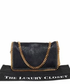 Discount 🧨 Stella McCartney Black Faux Leather Falabella Clutch For 👩 Women 🌟 -Stella McCartney Shop luxury women stella mccartney used handbags p425687 003