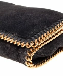 Discount 🧨 Stella McCartney Black Faux Leather Falabella Clutch For 👩 Women 🌟 -Stella McCartney Shop luxury women stella mccartney used handbags p425687 009