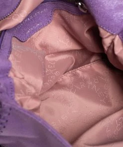 Promo ✨ Stella McCartney Purple Faux Suede Falabella Shoulder Bag For 👩 Women 🔔 -Stella McCartney Shop luxury women stella mccartney used handbags p429839 004
