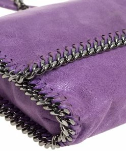 Promo ✨ Stella McCartney Purple Faux Suede Falabella Shoulder Bag For 👩 Women 🔔 -Stella McCartney Shop luxury women stella mccartney used handbags p429839 006