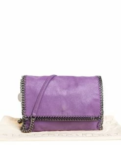 Promo ✨ Stella McCartney Purple Faux Suede Falabella Shoulder Bag For 👩 Women 🔔 -Stella McCartney Shop luxury women stella mccartney used handbags p429839 011