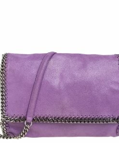 Promo ✨ Stella McCartney Purple Faux Suede Falabella Shoulder Bag For 👩 Women 🔔