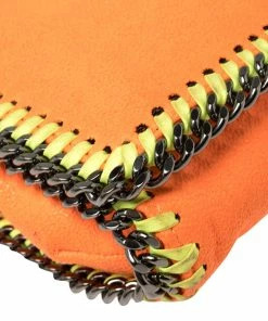 Discount 🛒 Stella McCartney Neon Orange Faux Leather Falabella Flap Crossbody Bag For 👩 Women 🎉 -Stella McCartney Shop luxury women stella mccartney used handbags p430536 003