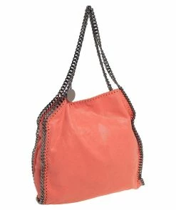 Buy 💯 Stella McCartney Coral Orange Faux Suede Small Falabella Tote For 👩 Women 🎁 -Stella McCartney Shop luxury women stella mccartney used handbags p431310 003