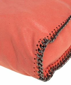 Buy 💯 Stella McCartney Coral Orange Faux Suede Small Falabella Tote For 👩 Women 🎁 -Stella McCartney Shop luxury women stella mccartney used handbags p431310 008