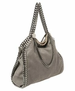 Best Sale 🔔 Stella McCartney Grey Faux Leather Mini Falabella Tote For 👩 Women 🌟 -Stella McCartney Shop luxury women stella mccartney used handbags p432237 003