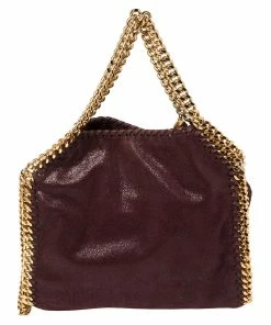 Outlet 👍 Stella McCartney Burgundy Faux Leather Mini Falabella Tote For 👩 Women 🔔 -Stella McCartney Shop luxury women stella mccartney used handbags p432238 004